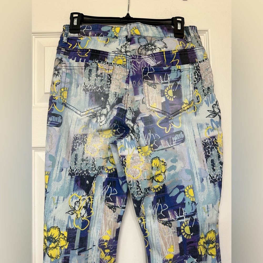 LOGO by Lori Goldstein Multicolor Floral Patchwork Jeans - Picture 8 of 11